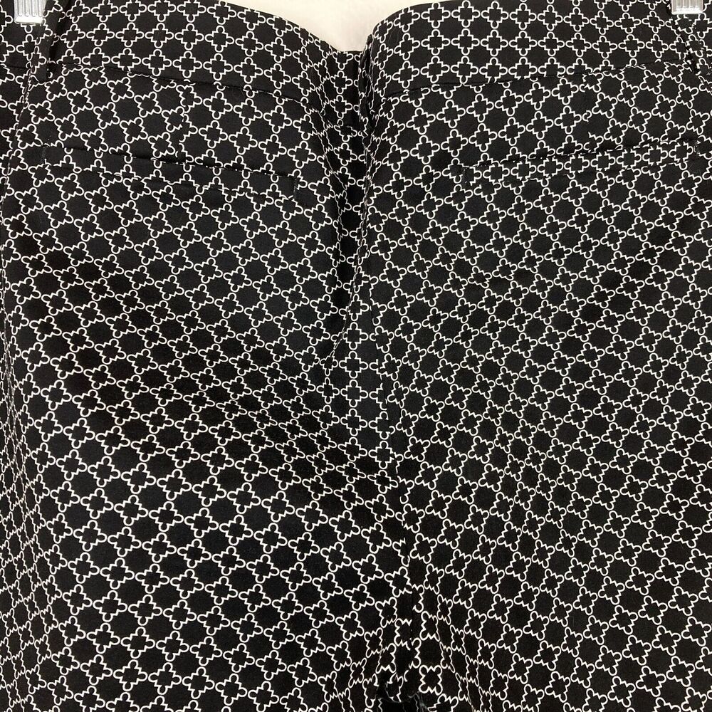 Hilary Radley Ankle Pants Size 16 Black White Geometric Stretch Casual Office - Picture 3 of 6